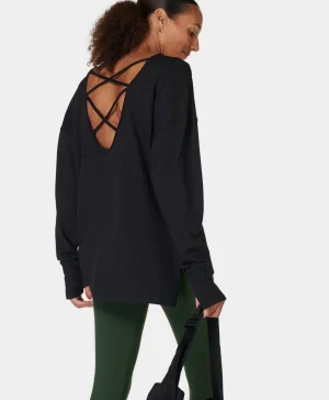Sweaty Betty After Class Cross Back Sweatshirt- Sweatshirts + Hoodies